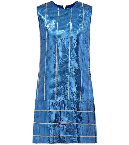 Victoria Victoria Beckham Sequined Striped Shift Dress