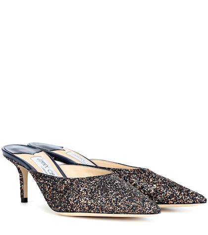 Jimmy Choo Rav 65 Glitter Mules