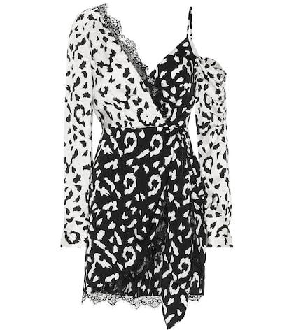 Self-portrait Lace-trimmed Leopard-print Dress