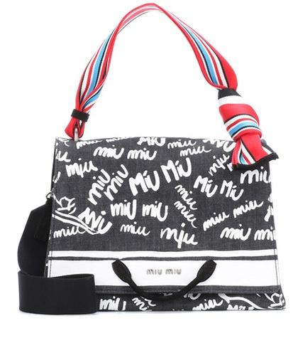 Miu Miu Printed Canvas Shoulder Bag