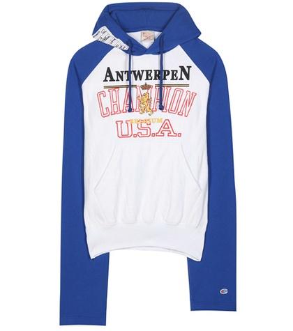 Miu Miu X Champion Printed Cotton-blend Hoodie