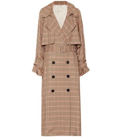 Golden Goose Deluxe Brand Vela Checked Trench Coat