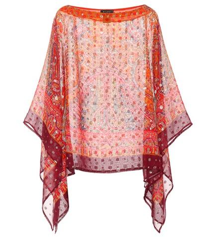 Ancient Greek Sandals Printed Silk Poncho