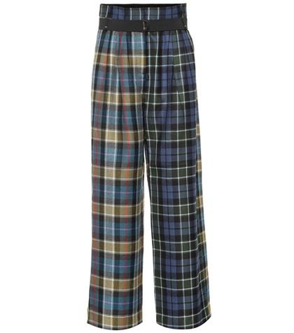 Tibi Stella Plaid Virgin Wool Pants
