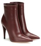 Gianvito Rossi Scarlet Leather Ankle Boots
