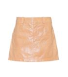 N21 Polished Leather Miniskirt