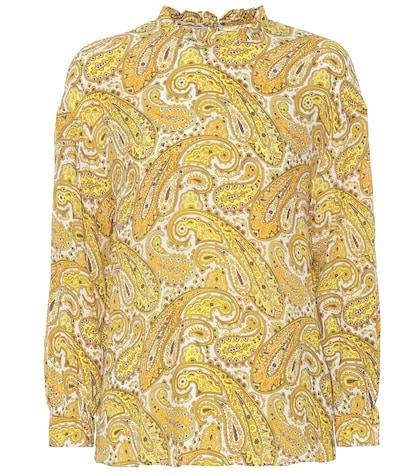 Saint Laurent Matrika Printed Silk-blend Top