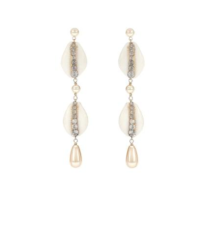 Etro Shell And Crystal Drop Earrings
