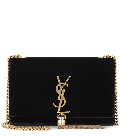 Saint Laurent Classic Monogram Velvet Shoulder Bag