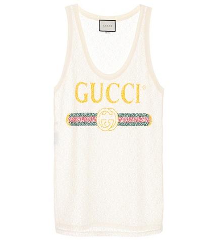 Gucci Printed Lace Tank Top