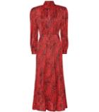 Alessandra Rich Leopard Silk Jacquard Dress