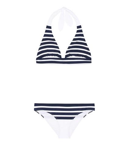 Alexander Mcqueen Striped Halter Bikini