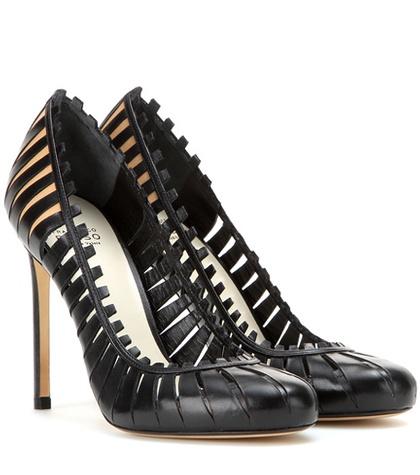 Francesco Russo Cut-out Leather Pumps