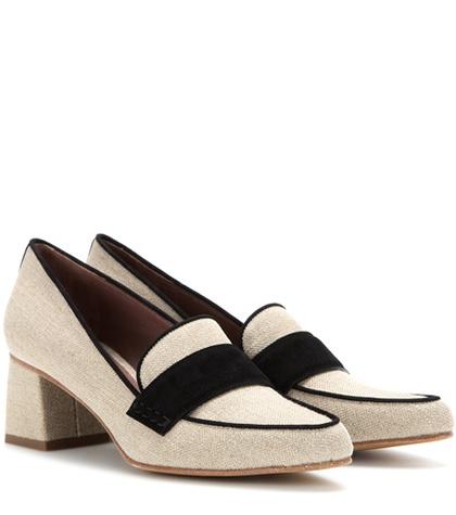 Tabitha Simmons Margot Suede-trimmed Canvas Pumps