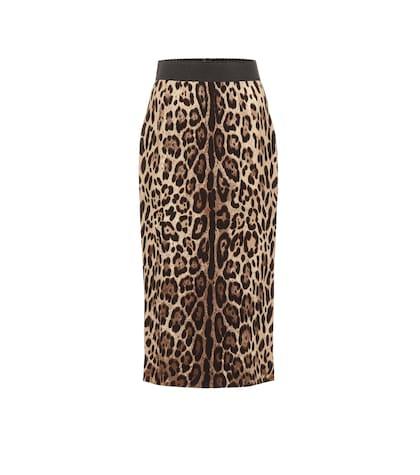 Dolce & Gabbana Leopard Crêpe Pencil Skirt