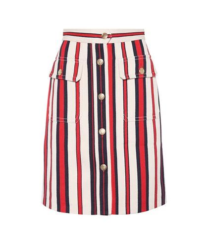 Gucci Striped Denim Skirt