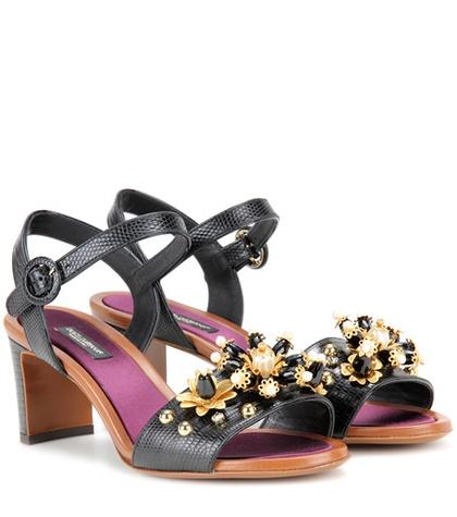 Tory Burch Embellished Leather Sandals