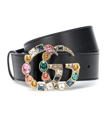 Gucci Gg Crystal-embellished Leather Belt