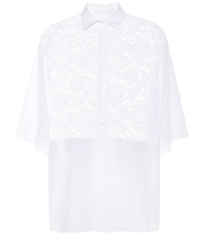 Victoria Beckham Lace-panelled Silk Blouse