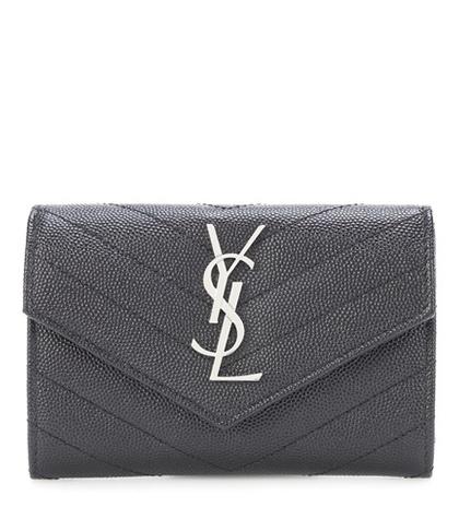 Saint Laurent Monogram Leather Envelope Clutch