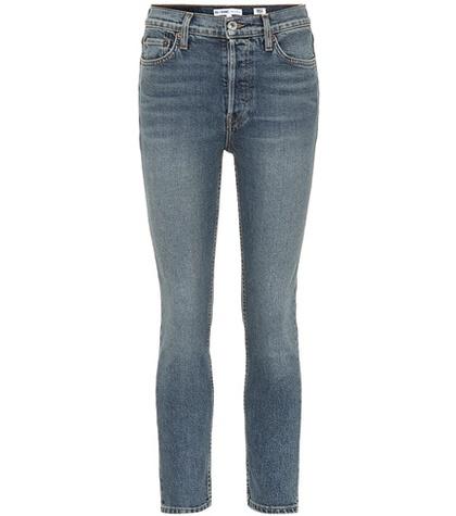 Re/done High Rise Ankle Crop Jeans