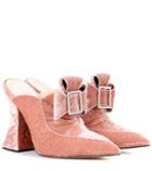 Valentino Porthos Embossed Velvet Mules