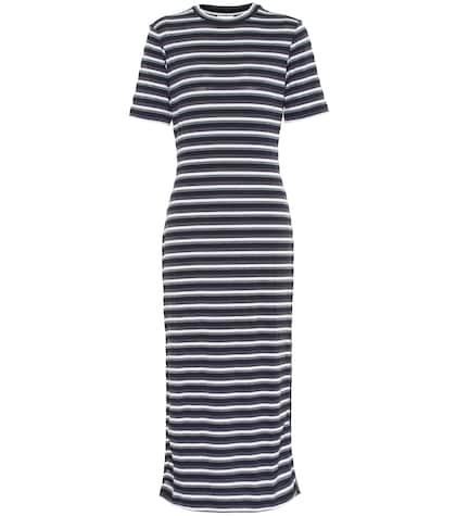 Palm Angels Striped Midi Shirt Dress
