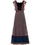 Talitha Velvet-panelled Silk Dress