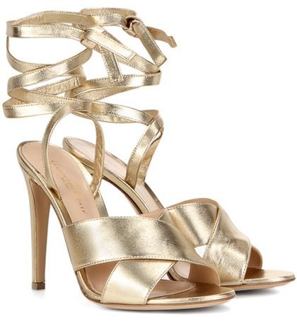 Gianvito Rossi Crissy Metallic Leather Sandals