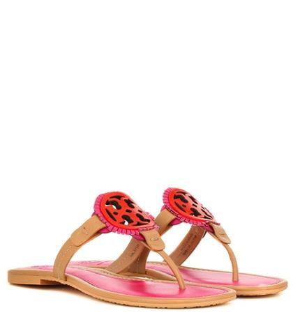 Tory Burch Miller Fringe Leather Sandals