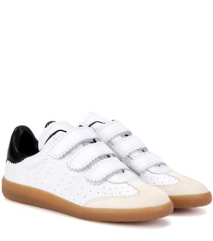 Miu Miu Beth Leather And Suede Sneakers