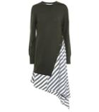 Neous Striped Wool And Cotton Dress
