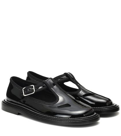 Burberry Alannis Patent Leather Mary Jane Flats