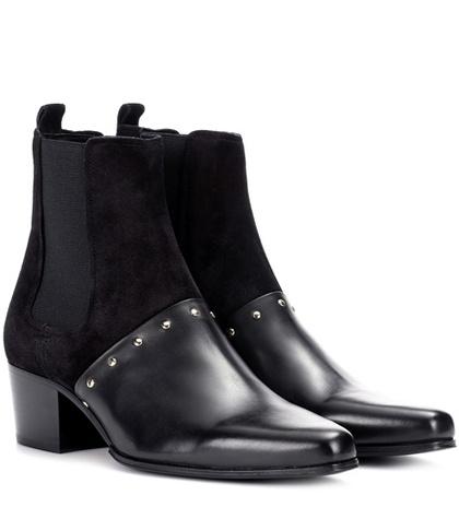 Balmain Artemisia Leather And Suede Boots