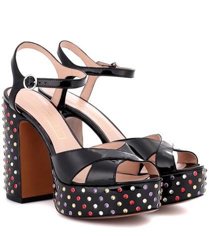 Marc Jacobs Embellished Pantent Leather Sandals