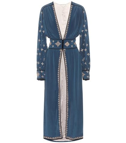 Redvalentino Tabia Velvet-trimmed Silk Dress