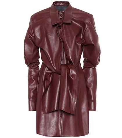 Y/project Faux Leather Minidress