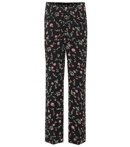 Ganni Floral Crêpe Pants