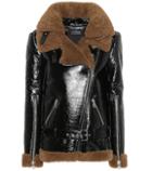 Rokh Shearling Patent Leather Jacket