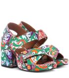 Kenzo Aori Paisley Plateau Sandals