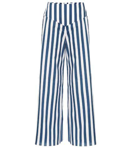 Alexandra Miro Palazzo Striped Cotton Pants