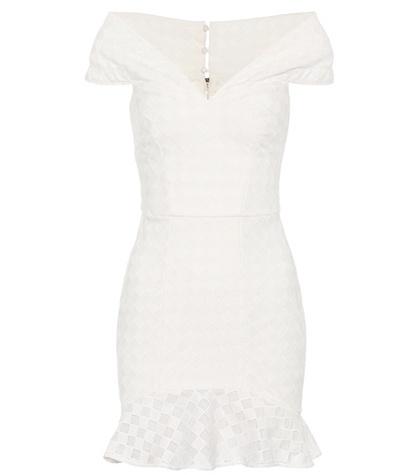 Tod's Off-the-shoulder Lace Mini Dress