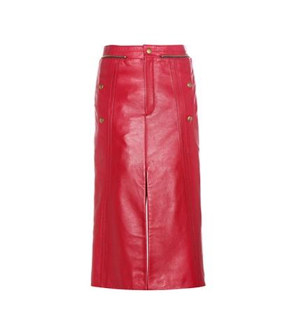Chlo Embellished Leather Skirt