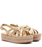 Miu Miu Leather Espadrille Sandals