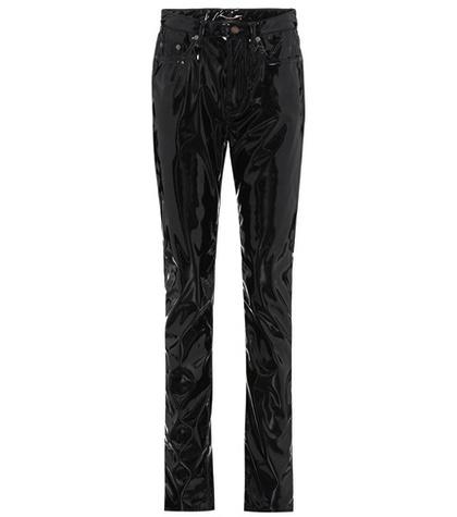Saint Laurent High-waisted Faux-leather Trousers
