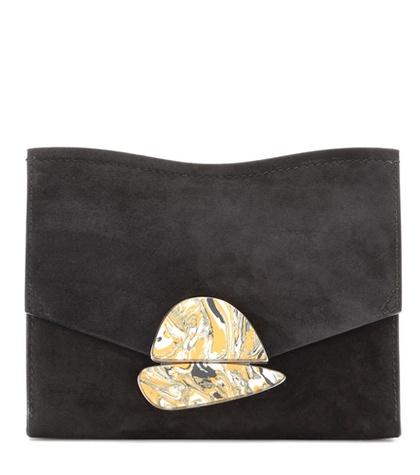 Valentino Small Curl Suede Clutch