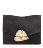 Valentino Small Curl Suede Clutch