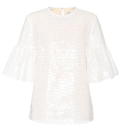 Jimmy Choo White Sequin-embellished Top