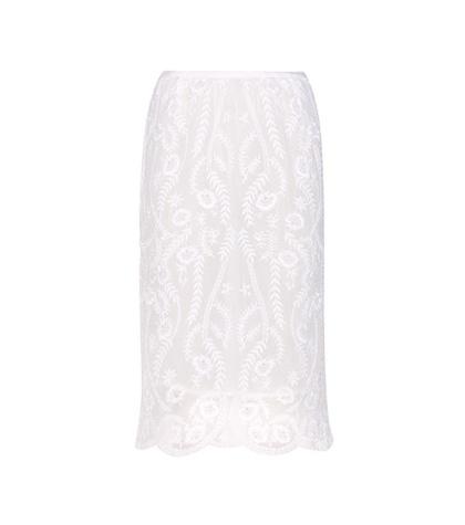 Vanessa Bruno Embroidered Silk Skirt