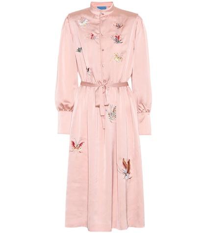 M.i.h Jeans Embroidered Satin Dress